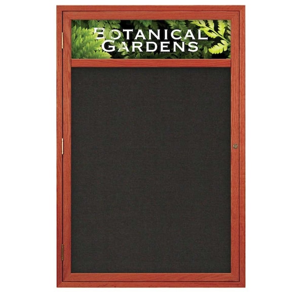 Sliding Glass Door Radius Letterboard, 96"x48", Bronze/Grey